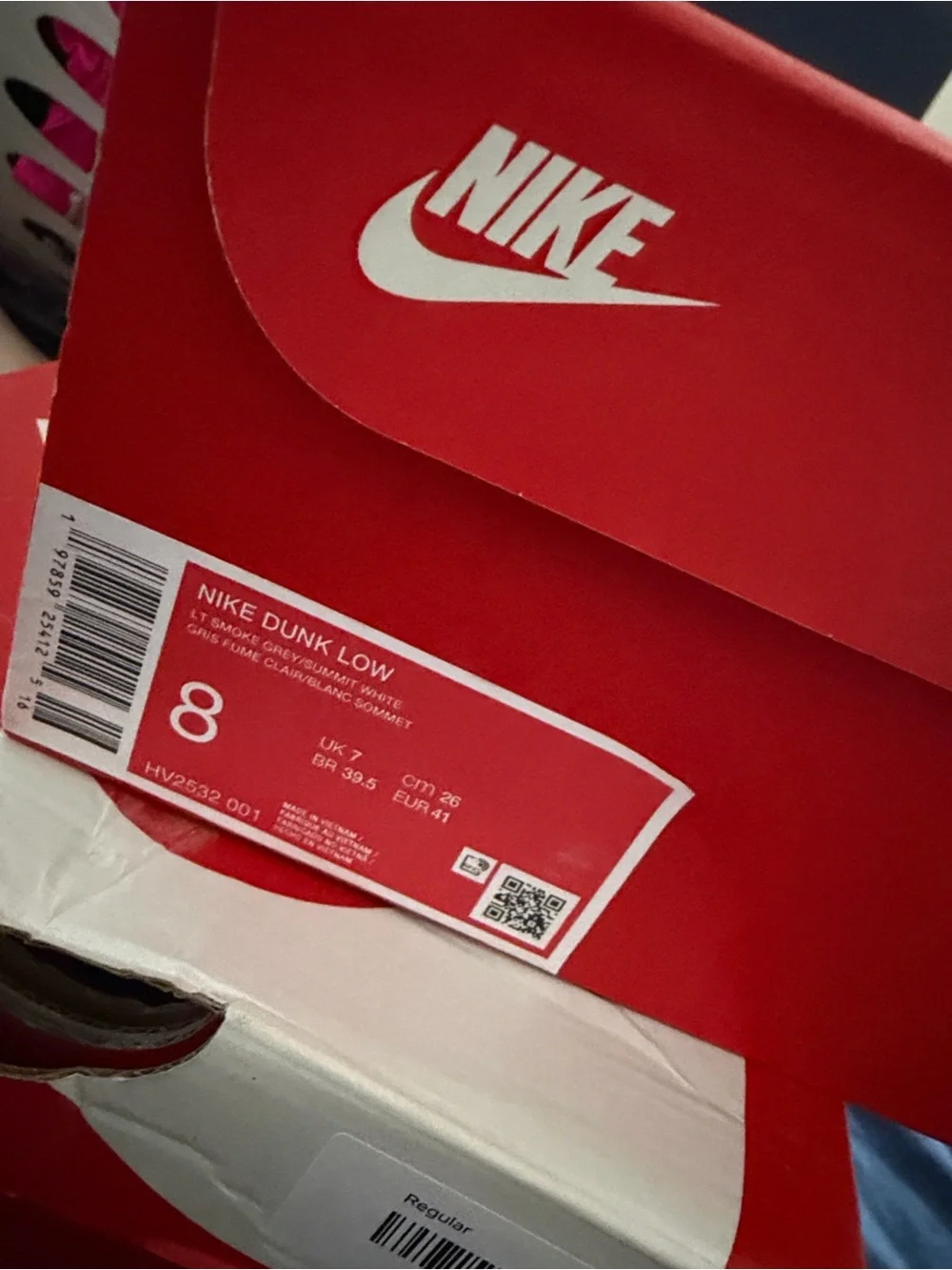 Nike Red & White Shoe Box with Bold Logo